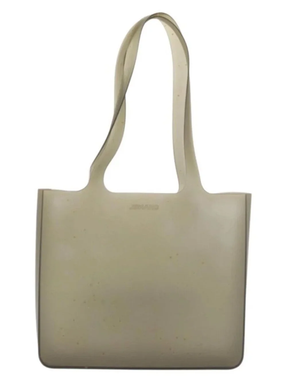 CHANEL Tote Bag Rubber Gray Silver CC Auth 176921